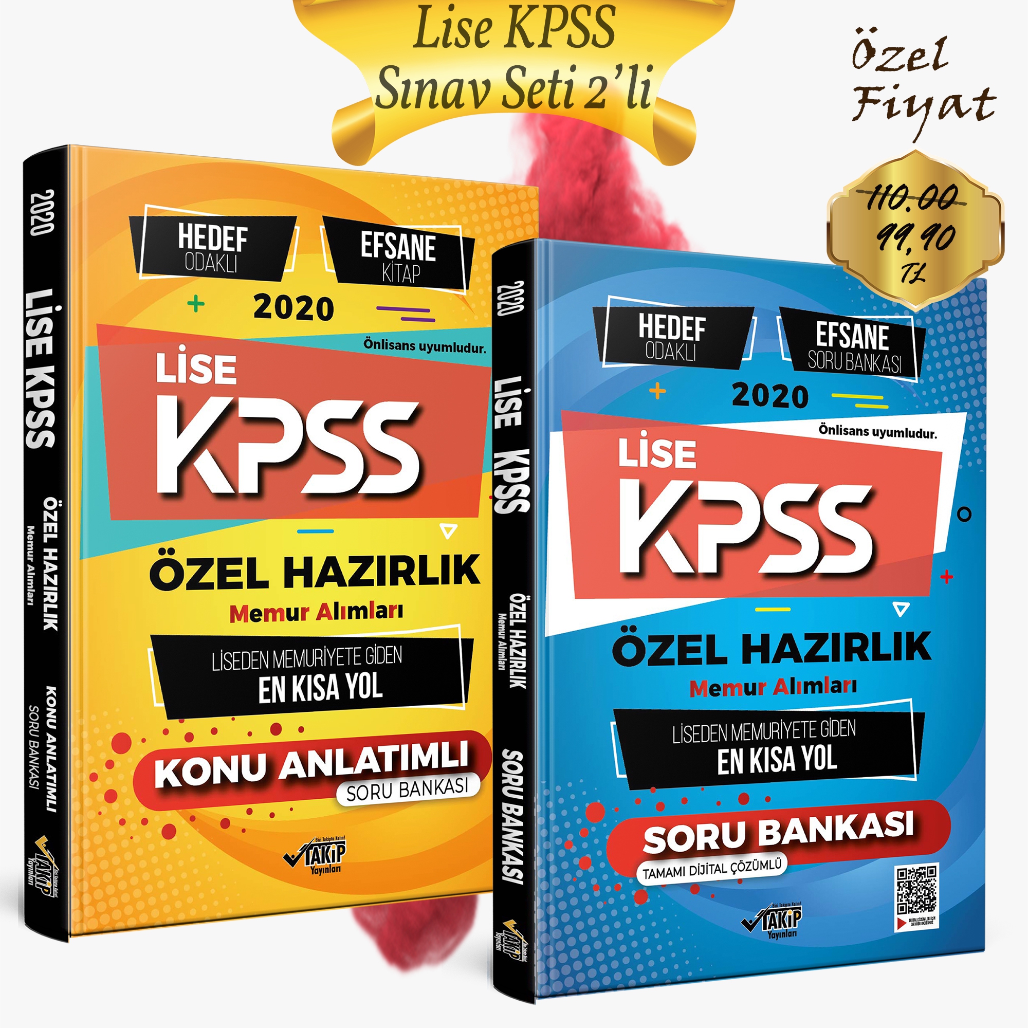 2 Li Set Lise KPSS Özel Hazırlık - Hedef Odaklı Efsane Konu Anlatımı ve Soru Bankası - Memuriyete Giden En Kısa Yol 