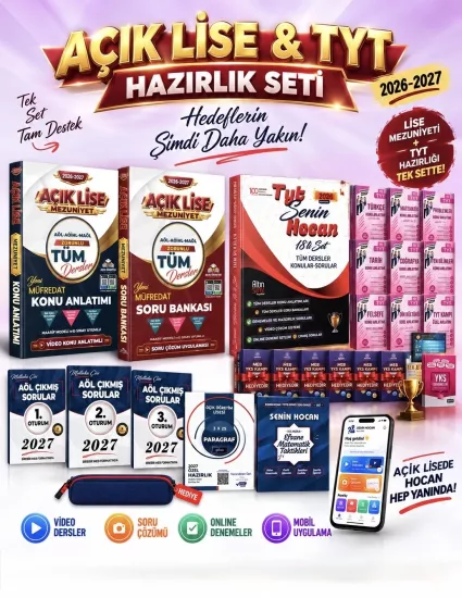  2027 YKS KAMPI-YKS Özel Hazırlık-18’li Set -Açıköğretim Set