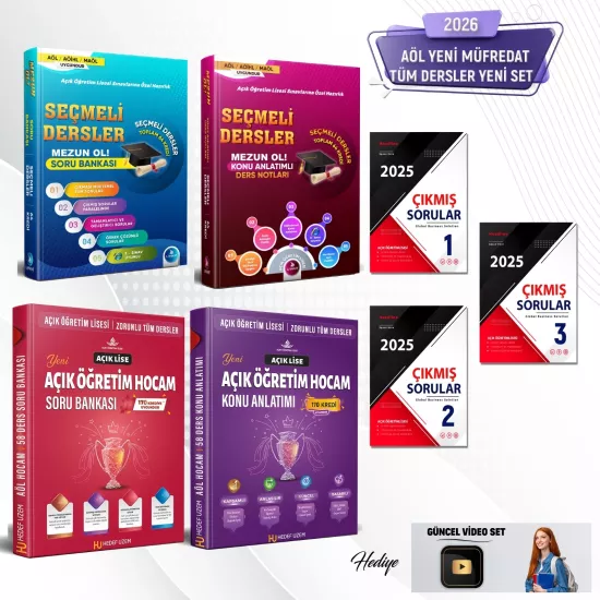 4’lü Ful Efsane AÖL Sınav Seti - Zorunlu ve Seçmeli Dersler Konu Anlatımlı Ders Notları ve Soru Bankası - Açık Öğretim Lisesi Sınavlarına Özel Hazırlık - Mezun OL