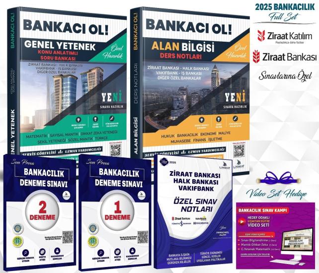 BANKACI OL EFSANE FUL SINAV SETİ - ALAN BİLGİSİ + GENEL YETENEK + MANTIK DİKKAT ZEKA VE ŞEKİL YETENEĞİ