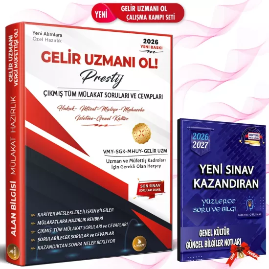 2025 GUY - VMY Liyakat Mülakat Soruları - Gelir Uzmanı Vergi Müfettişi Ol - Alan Bilgisi Ders Notları - Kurum Sınavları ve Mülakatlarına Hazırlık 